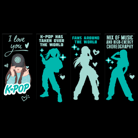 Набор закладок для книг 'deVENTE. K-Pop Heartbeat' магнитных бумажных, 4 шт в блистерной упаковке, размеры закладок в сложенном виде 25x56,6 мм