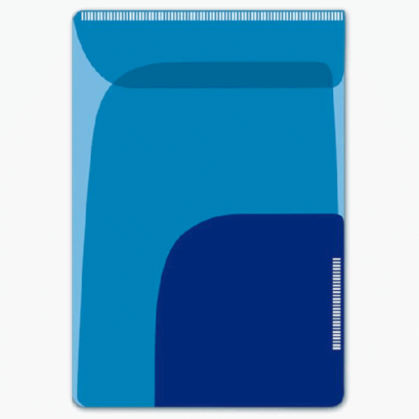 Папка-уголок для заметок арт.46725 ГОЛУБОЙ + СИНИЙ (11х16, 2 шт. в наборе, два отделения, пластик, фигурная вырубка, липкий слой)