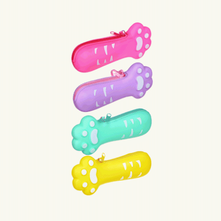 Пенал фигурный в форме лапки, 20х9см, силикон, 4 цвета