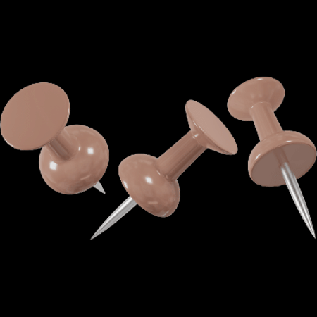 Кнопки канцелярские силовые 'deVENTE. sigNATURE' диаметр 9,6 мм, с иглой серебристого цвета, в форме гвоздика, 40 шт в пластиковой коробке, цвет пудрово-розовый