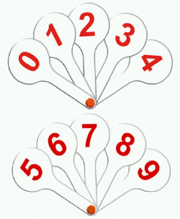 Касса (веер) цифры от 0 до 9