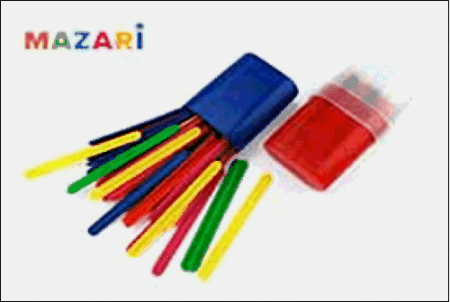 Счетные палочки пластиковые, 30шт., цв. ассорти, пластиковый пенал