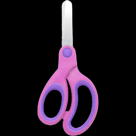 Ножницы детские 'deVENTE. Cosmo. Left Hand' 14,1 см, для левшей, с закругленными лезвиями, прорезиненными розово-сиреневыми ручками, в картонном блистере