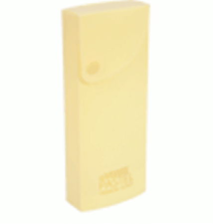 Пенал 'deVENTE. Pastel' 20x7,4x2,7 см, прямоугольный, выдвижной, на кнопке, пластик 650 мкм, фактура 'песок' непрозрачный канареечный, в пластиковом пакете дев