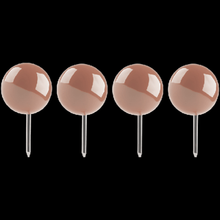 Кнопки канцелярские силовые 'deVENTE. sigNATURE' диаметр 9 мм, с иглой серебристого цвета, в форме шара, 40 шт в пластиковой коробке, цвет пудрово-розовый