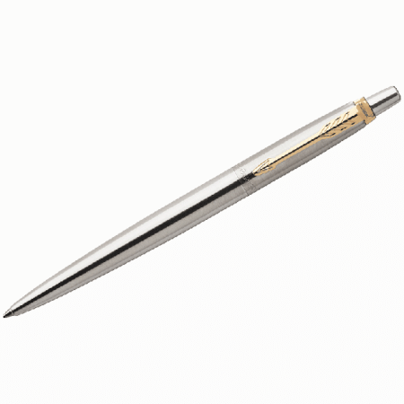 Ручка гелевая Parker 'Jotter Stainless Steel GT' черная, 0,7мм, кнопочный механизм, подар.уп.