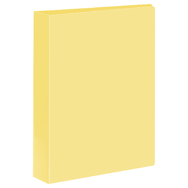 Папка на 4 кольцах СТАММ А4, 40мм, 500мкм, пластик, пастель, желтая