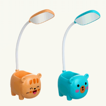 Светильник LED '3 в 1', в форме зверят, подст. д/ручек, держ. для м/т, 7,7х6,5х27см, USB, 2 диз.