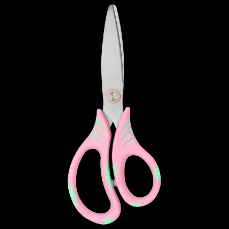 Ножницы детские 'deVENTE. Cosmo' 13,5 см с закругленными лезвиями, эргономичными розово-салатовыми ручками с прорезиненными вставками, в картонном блистере